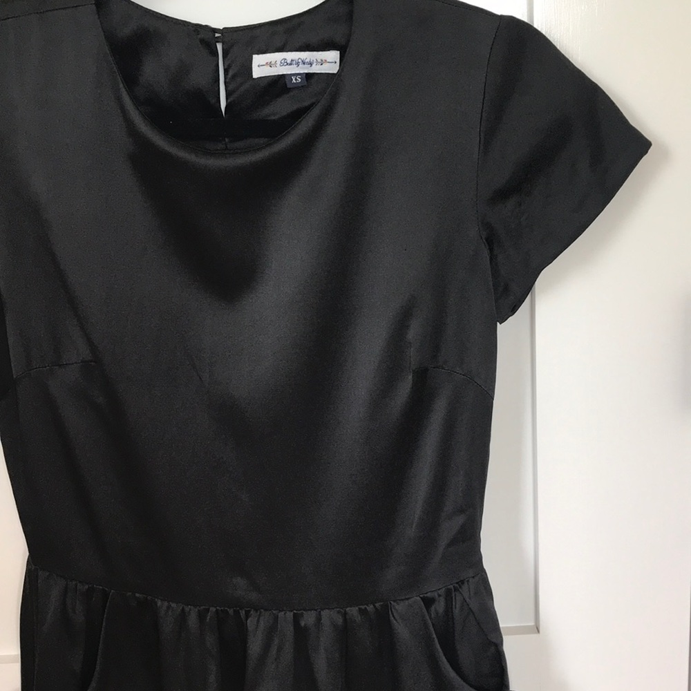 Built by Wendy Black Silk Satin Dress XS